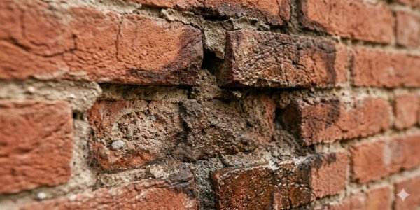Water staining on a brick wall