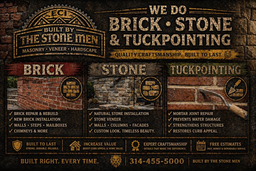 Professional tuckpointing and stone work by ECI: Roofing Tuckpointing Stone Gutters Co.