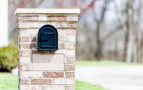 Custom brick mailbox close up